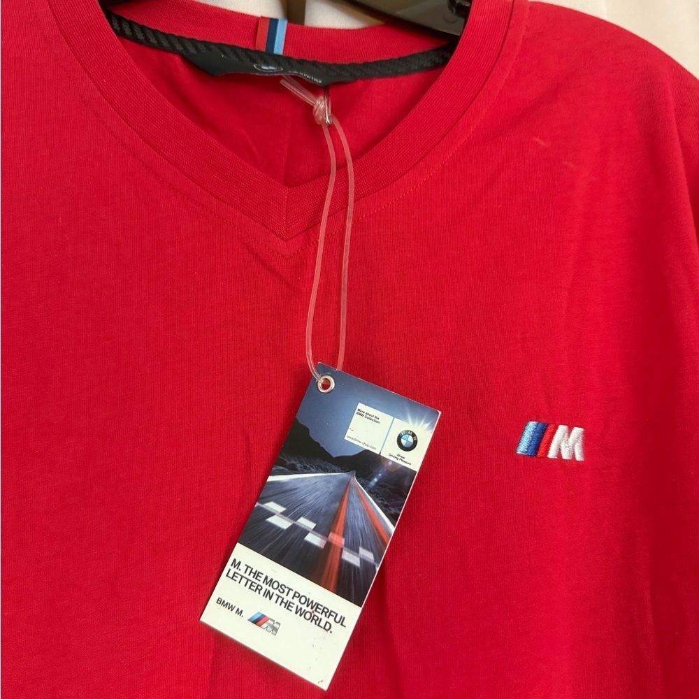 BMW Red Short Sleeve Tee with Classic Design - Picture 2 of 6